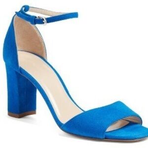 L.K. Bennett Helena Block Heeled Sandal, Blue Suede, 38.5